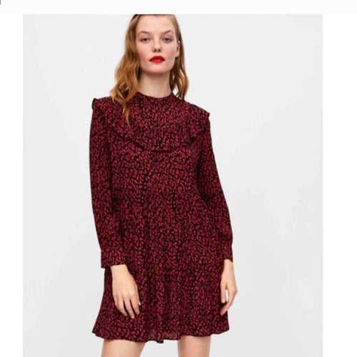 Zara Cheetah Print Red Dress
