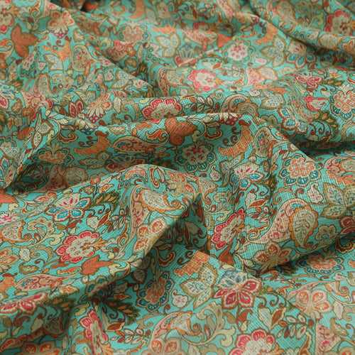 Gorgeous Multicolor Paisley and Floral Velly Kota Doria Fabric