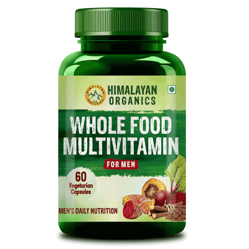 Himalayan Organics Whole Food Multivitamin for Men with Vitamins, Minerals, Extracts | For Energy, Brain, Heart Health & Eye Health - 60 Veg Capsules