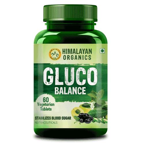Himalayan Organics Plant Based Gluco Balance with Jamun, Bittermelon, Amla, Gudmar, Chirayta Extracts | 60 Veg Tablets