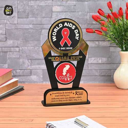 Wooden Memento Award And Trophy for School, Office Or Events | Corporate Gifts | Eco-Friendly