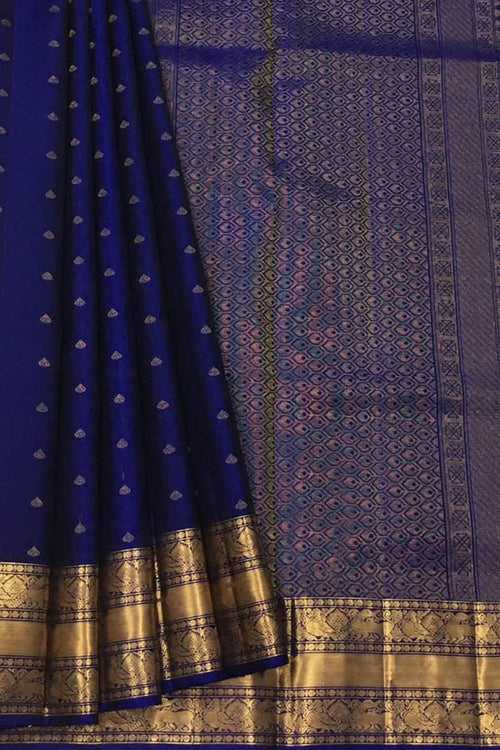 Royal Blue Handloom Kanjeevaram Silk Saree