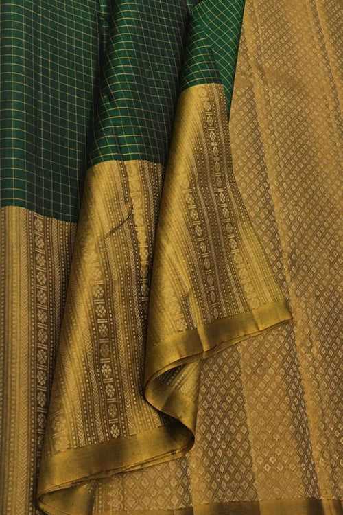 Green Handloom Kanjeevaram Pure Silk Saree - Elegant and Luxurious