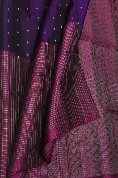 Purple Handloom Kanjeevaram Pure Silk Saree