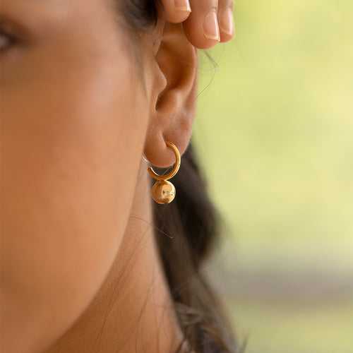 Small Ball Hoop Earring