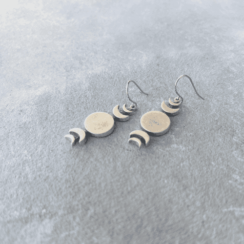 Moon Cycle Earring - Silver Plated