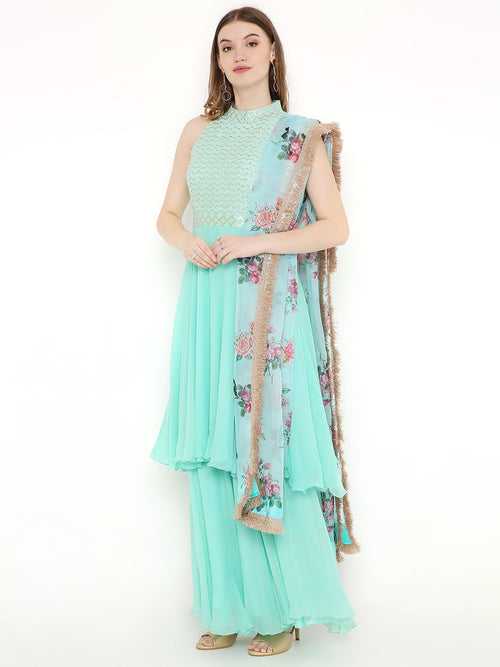 Chic Top-Incut Collared Embroidered Kurta Sets at Style Triggers | Latest Trends Await!