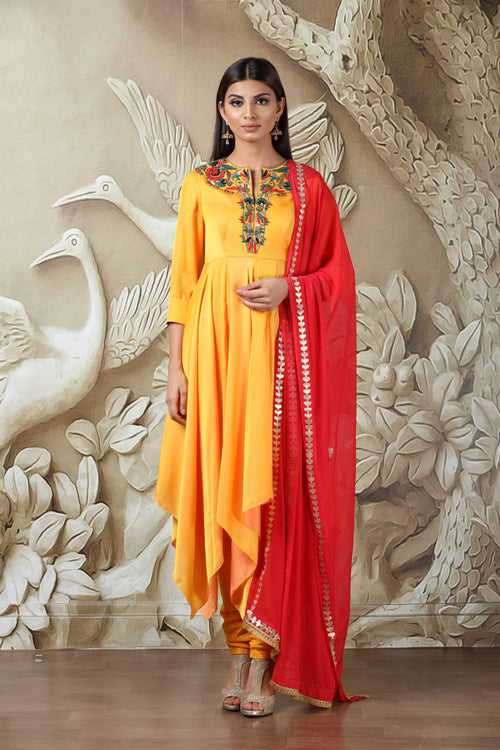 Sunflower-anarkali dress