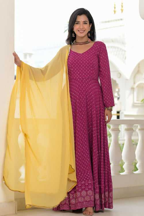 Elegant Wine Chikankari Anarkali Set | Style Triggers: Timeless Grace, Modern Charm