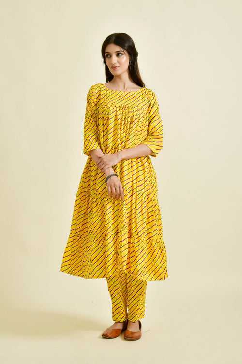 Charming Yellow Leheriya Set | Style Triggers: Elevate Your Wardrobe with Graceful Elegance