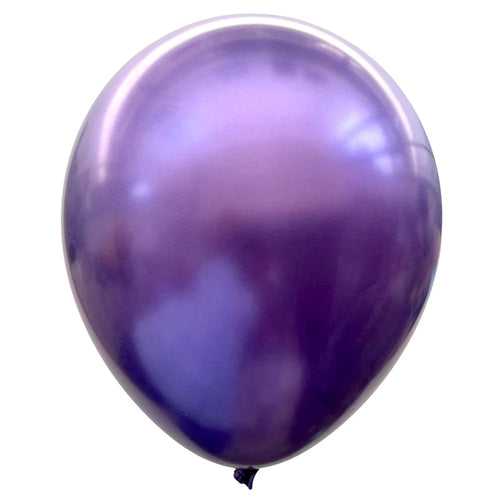 12" Super Glow Latex Chrome Balloons [25 pcs pack] - Purple