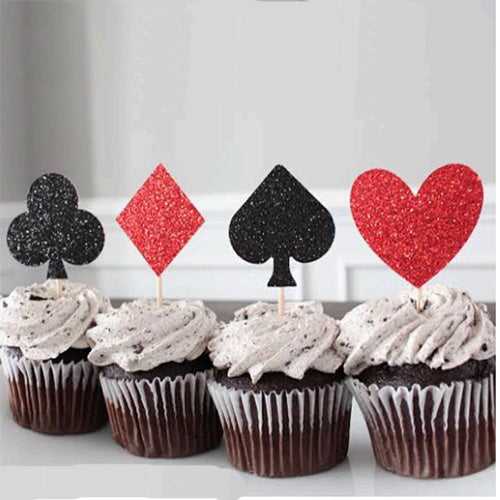 Casino/Poker night cupcake toppers