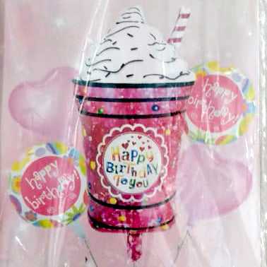 Ice Cream Theme 5-in-1 Foil Balloons Set