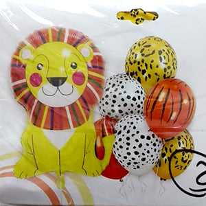 Lion Theme 7 Pcs Foil/Latex Balloons Set