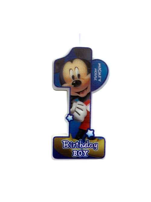 Mickey Theme 1st Birthday Candle