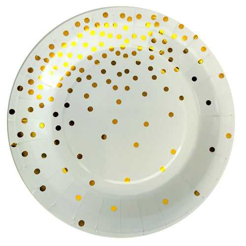 Polka Dots Theme Glossy Plate