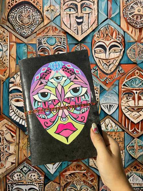 Vintage Mask  | Handmade Travel Diary | A5 100 Pages