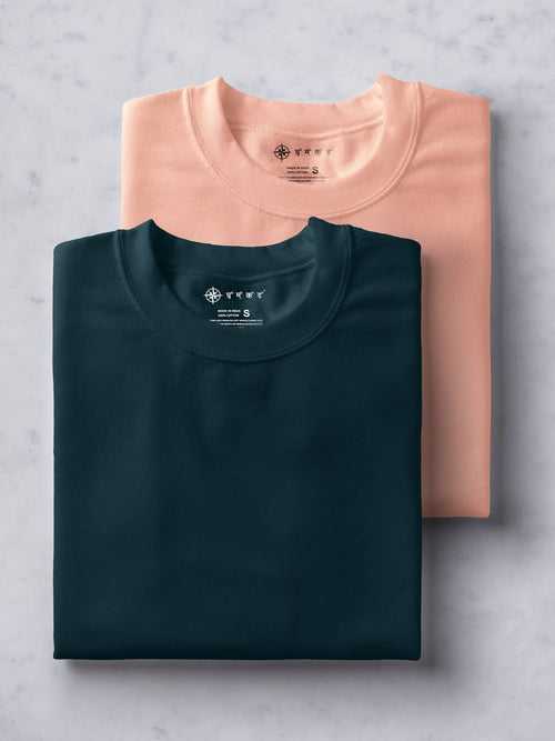 Teal & Peach T shirt Combo