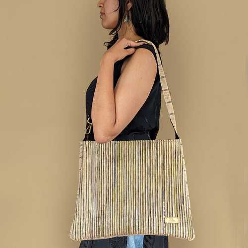 Upcycled Handwoven Trapeze Tote (TT0524-011) PS_W