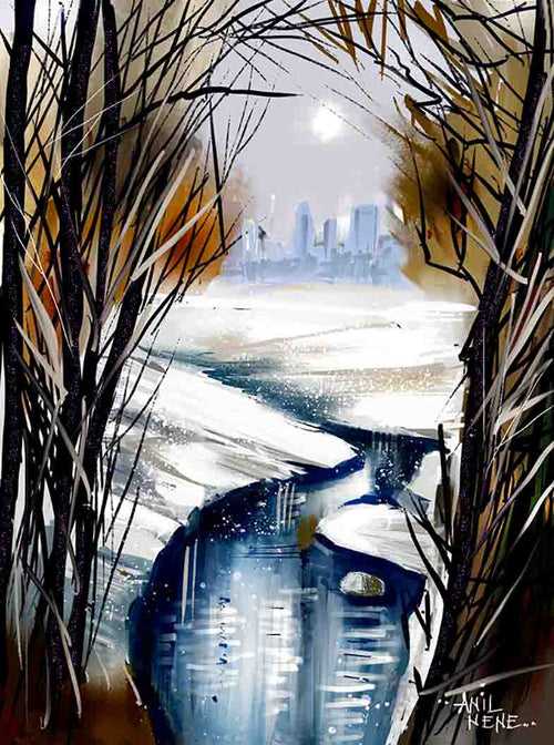 Icy Landscape Painting For Sale