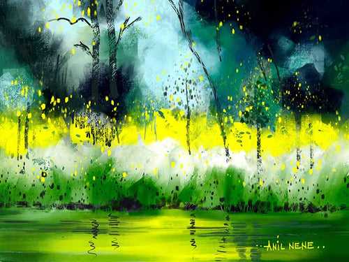 Light And Greens Digital Painting For Sale By NeneArts