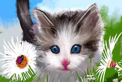 Kitten Digital Painting Art Print