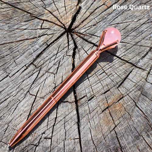 Rose Quartz Pen - Elegant Writing Instrument with Gemstone Accent