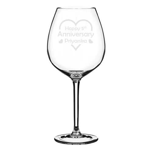 Personalised Sand Carved Wine Glass - Set of 2