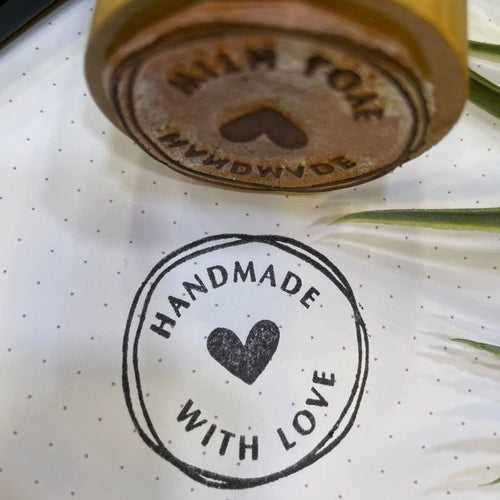 Handmade with Love - Wooden Ink Stamp