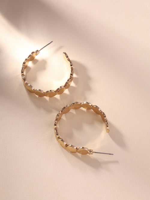 Priyaasi Statement Gold Plated Hoop Earrings