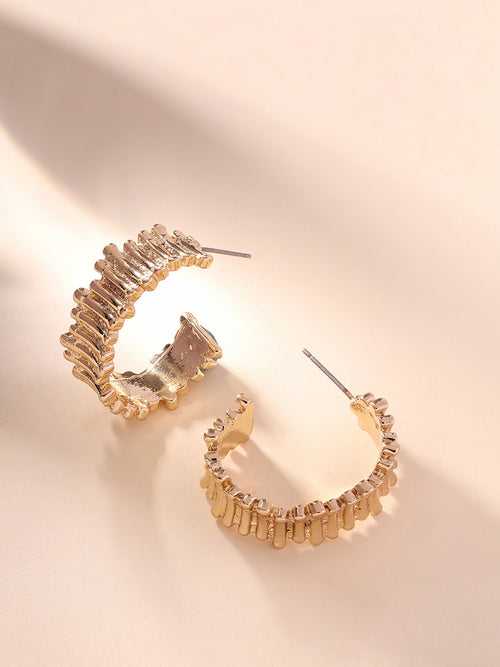 Priyaasi Mini Stripe Hoops Gold Plated Earrings