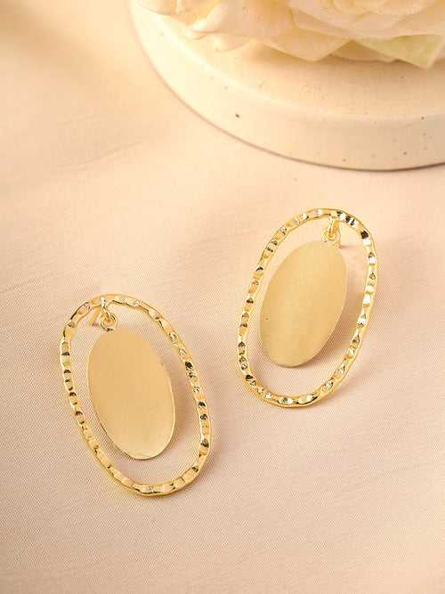 Priyaasi Matte Gold Plated Hoops Earrings