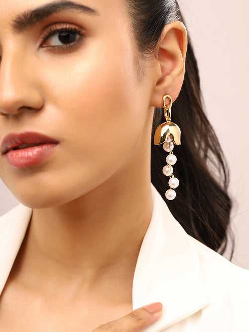 Prita Statement Pearl Jhumka shaped Earrings