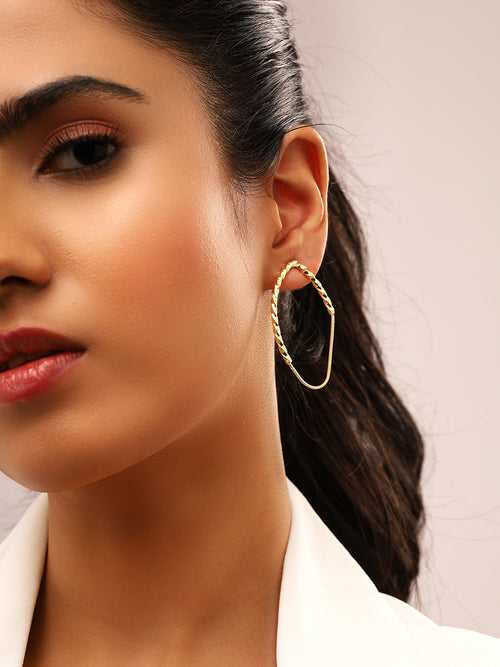 Priyaasi Plain Stylish Gold Plated Earrings