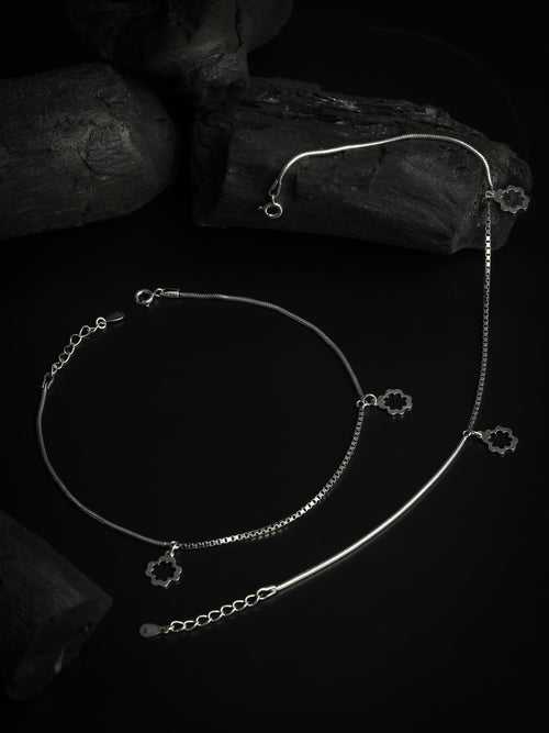 Classic Plain Chain Sterling Silver Anklets