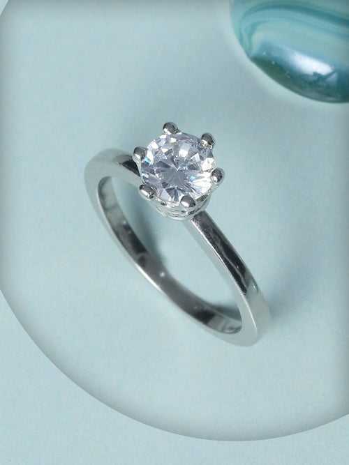 Forevermore Solitaire Sterling Silver Ring