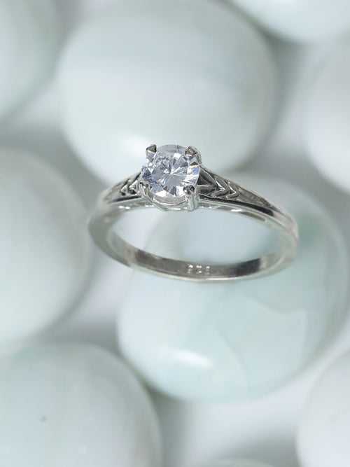 Classic Solitaire Sterling Silver Ring