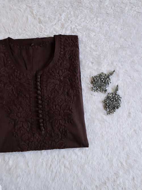 Aayat Chocolate Brown Cotton Kurta