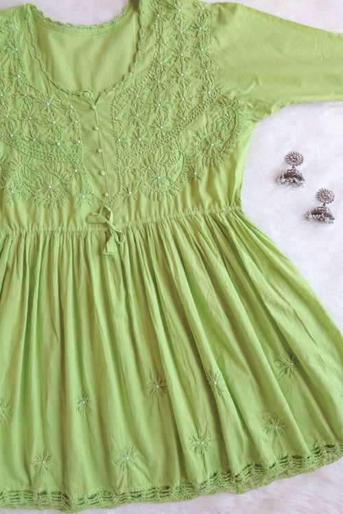 Zohra Green Pearl short Frock