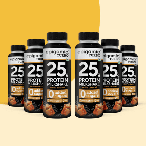 turbo 25 g protein milkshake, vanilla-caramel, 250 ml each - pack of 6