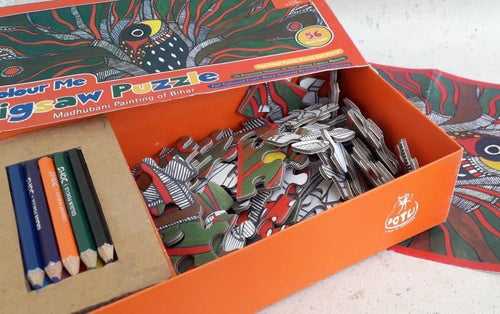 DIY Jigsaw Colouring Kit - Madhubani Painting of Bihar