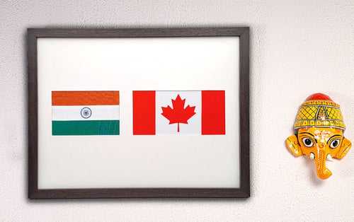 India & Canada | Flag Frame | A3 Size