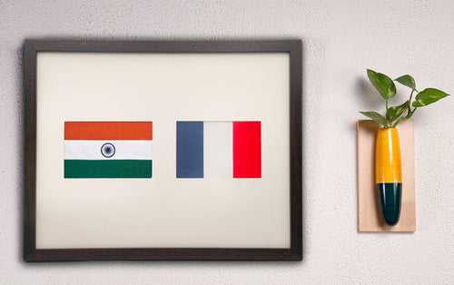 India & France | Flag Frame | A3 Size