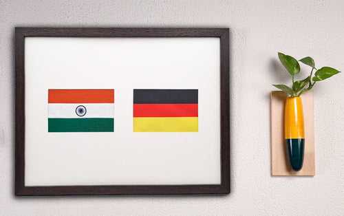 India & Germany | Flag Frame | A3 Size