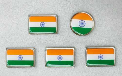 Indian Flag Magnetic Lapel Pins | Set of 5