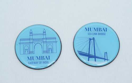 Mumbai | Gateway of India and Sea Link | Fridge Magnet Small