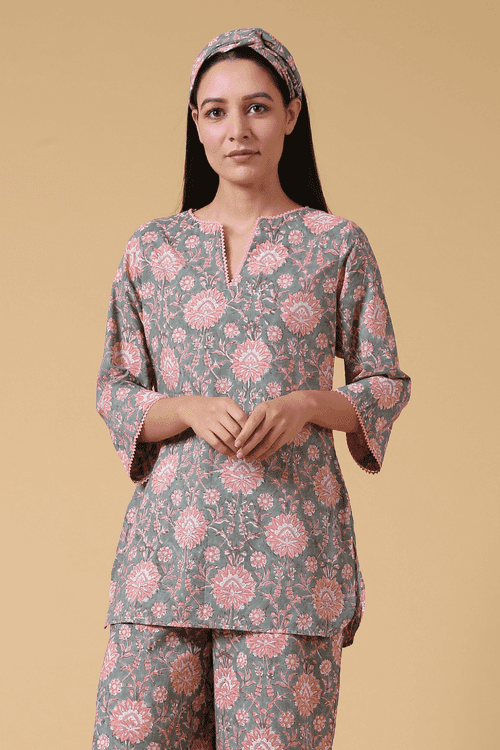 Thea Kurti-Pyjama w/ Hairband (Set of 2)