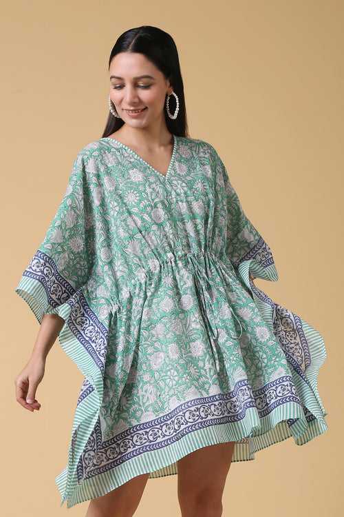 Green Lotus Cotton Kaftan