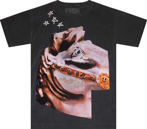 TRAVIS SCOTT ASTROWORLD HORSE HEAD TEE WASHED BLACK