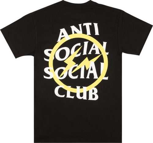ANTI SOCIAL SOCIAL CLUB X FRAGMENT YELLOW BOLT TEE (FW19) BLACK